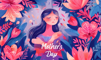 Happy mothers day greeting card poster
