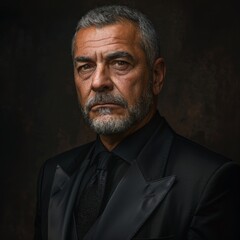 Fototapeta premium Man in black suit and tie