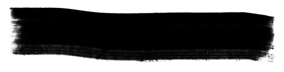 Czarny, gruby matowy pas namalowany farbą. Tło, baner, miejsce na tekst. Przezroczyste tło.