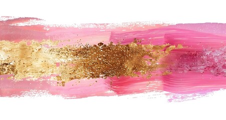 Obraz premium Luxury blush pink and gold glitter brush strokes