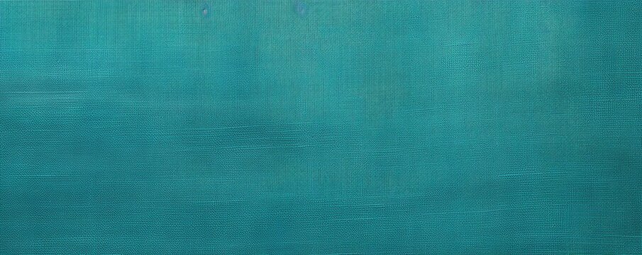 Teal canvas texture background, top view. Simple and clean wallpaper with copy space area for text or design