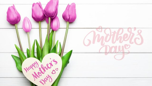 Happy Mothers Day  With Tulips