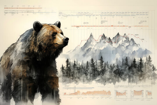 generated illustration bear market in stocks