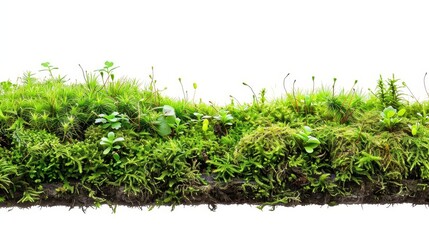 serene mossy ground texture isolated on white vibrant green nature background highquality stock photo