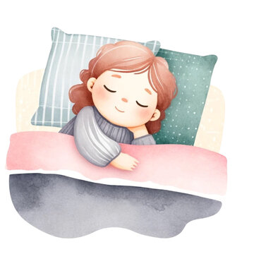 recommend clip art: girl sleeping in bed
