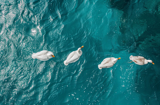 white sea gulls