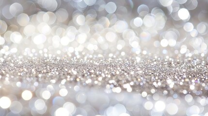 shimmering white glitter background with defocused sparkles festive decoration abstract