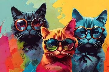  Cats art print
