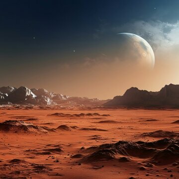 Alien Planet - 3D Rendered Computer Artwork. Rocks and sand
