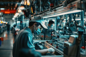 Smart Factory - Seamless integration of connected machines and workers in a factory, highlighting the efficiency of Industry