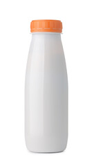 Front view of small blank plastic dairy bottle