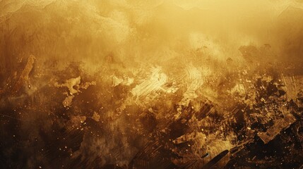 Opulent gold abstract mountain landscape exuding grandeur and refinement, perfect for luxury wall art.