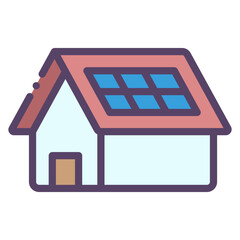 house with solar panel icon