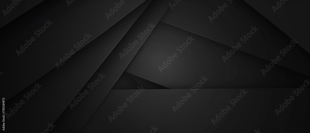 Poster Abstract texture black anthracite gray grey background banner panorama long with 3d geometric striped lines gradient shapes for website, business, print design template paper pattern illustration