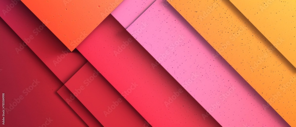 Aufkleber abstract texture red pink yellow orange background banner panorama long with 3d geometric striped li