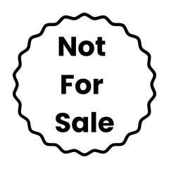 Simple Black Not For Sale Vector Icon Design