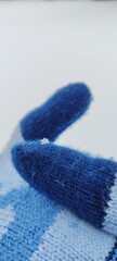 A little snowflake and blue winter gloves