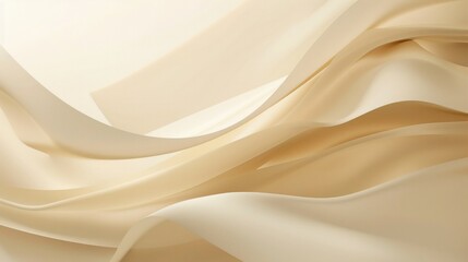 Elegant Beige Ribbon Floating - Modern Wallpaper Design