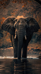 Fototapeta na wymiar Photography style, capturing the elephant in its natural habitat