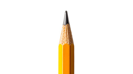 Classic Yellow Pencil, Sharpened To A Fine Point, Isolated on a Transparent Background, Ready For Writing Or Drawing