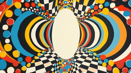 Fototapeta premium Vibrant Geometric Patterns with Optical Illusion Elements