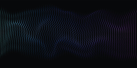 Lights background. Colored music wave. Big data digital code. Futuristic dots Illustration