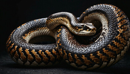 Reticulated python (Malayopython reticulatus) snake sometimes known as Royal Python or Ball Python.