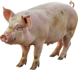 Pink pig cut out png on transparent background