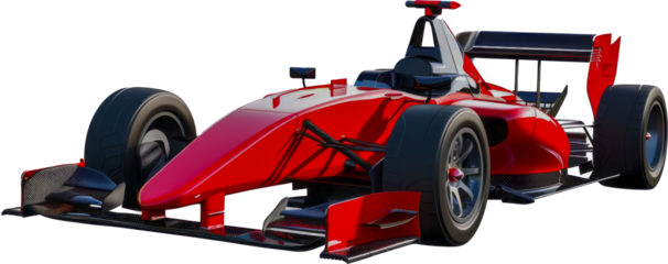 Open-wheel racecar cut out png on transparent background