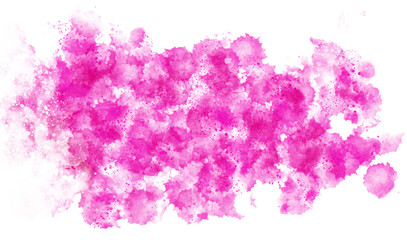 Różowe tło, farba akwarelowa, delikatne, chmurkowe plamki. Ręcznie malowane abstrakcyjne tło.Przezroczyste tło.