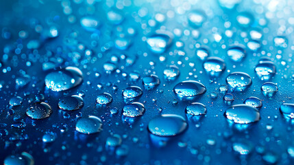 water drops on blue background - obrazy, fototapety, plakaty
