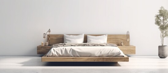 Modern luxury bedroom interior white background
