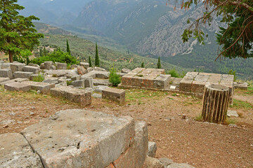 Delphi; Greece - august 31 2022 : archaeological site - obrazy, fototapety, plakaty