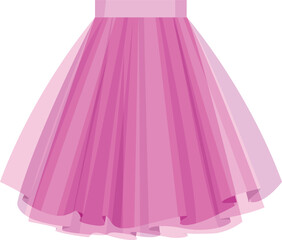 Tutu skirt pink icon isolated on white background. cartoon vector illustration