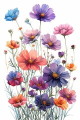 Fototapeta na wymiar Elegant Watercolor Floral Frame for Wedding Invitation Generative AI