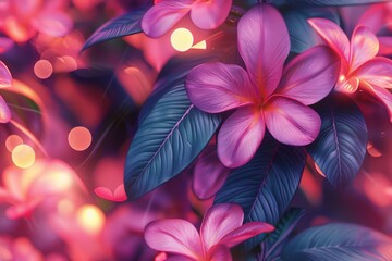 Vibrant Floral and Botanical Gradient Texture Generative AI