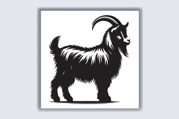 Goat breeds silhouettes. Vector illustration