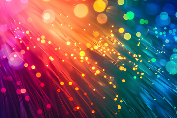 Optical fiber cable with glow light technology background. - obrazy, fototapety, plakaty