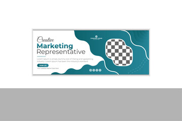 Digital marketing facebook cover and web banner template premium