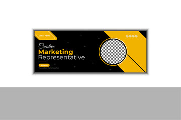 Digital marketing facebook cover and web banner template premium