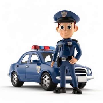 Cartoon 3d of police officer isolated