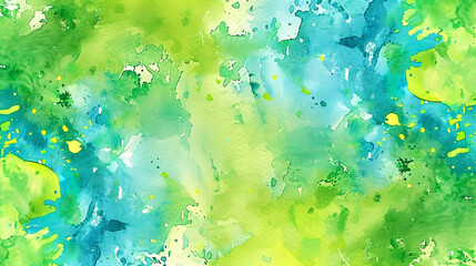 Fototapeta na wymiar Coral reef vibrance in lime and turquoise watercolor, perfect for aquariums.