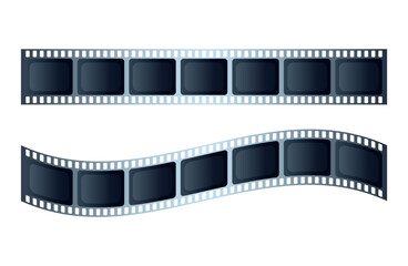 Set of film strips or movie reels vector illustration on white background