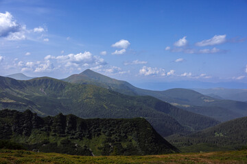 Beautiful view in the Carpathians. Spitzi Mountains. Ukraine