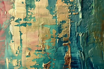 Earthen Hues: Rustic Metallic Fusion on Textured Canvas