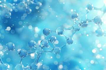 Captivating abstract molecule structure on blue background 