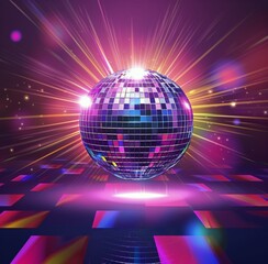 Obraz premium Sparkling Disco Ball With Bright Lights