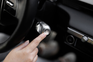 Shifting automatic transmission from P parking mode. Driver In Auto Gear Lever P Mode. The driver's...