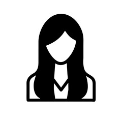 Hair icon vector graphics element silhouette sign symbol illustration on a Transparent Background