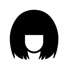Hair icon vector graphics element silhouette sign symbol illustration on a Transparent Background